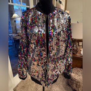 NWT Sequin Bomber Size 2XL